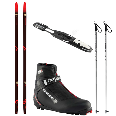 bežecké lyže Rossignol EVO-XC 55 R-Skin+ RJM1005 + topánky Rossignol + palice Fischer 